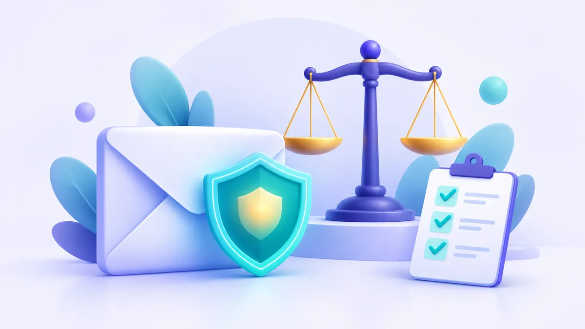 Schild mit Schloss-Symbol symbolisiert die Sicherheit und Legalität von Wegwerf-E-Mails