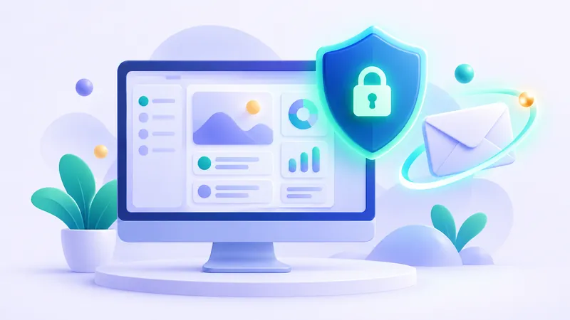 Conceptual illustration showing an app dashboard being previewed behind a protective privacy barrier.